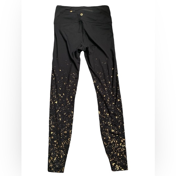 LULULEMON Black With Gold Speckles Speed Wunder Tight size 6 - Picture 9 of 13